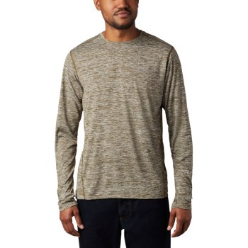 Columbia Deschutes Runner Long Sleeve, Sudaderas Verde Oliva Para Hombre | 594120-GIW